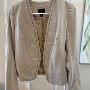 Beige Open Front Blazer
